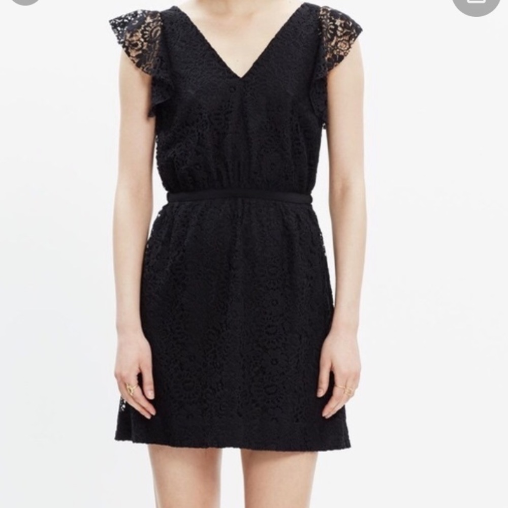 MADEWELL lace flutter sleeve dress